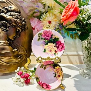 Rare Pink Tea Cup & Saucer from Stanley